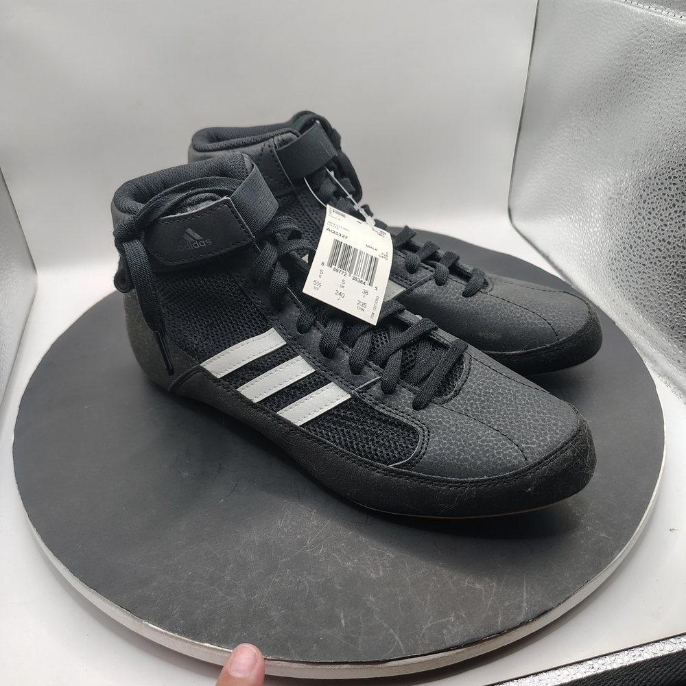 Adidas Men’s Black High-Top Training Shoes with White Stripes